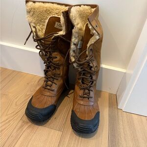 UGG Tan and Cream Shearling Boots